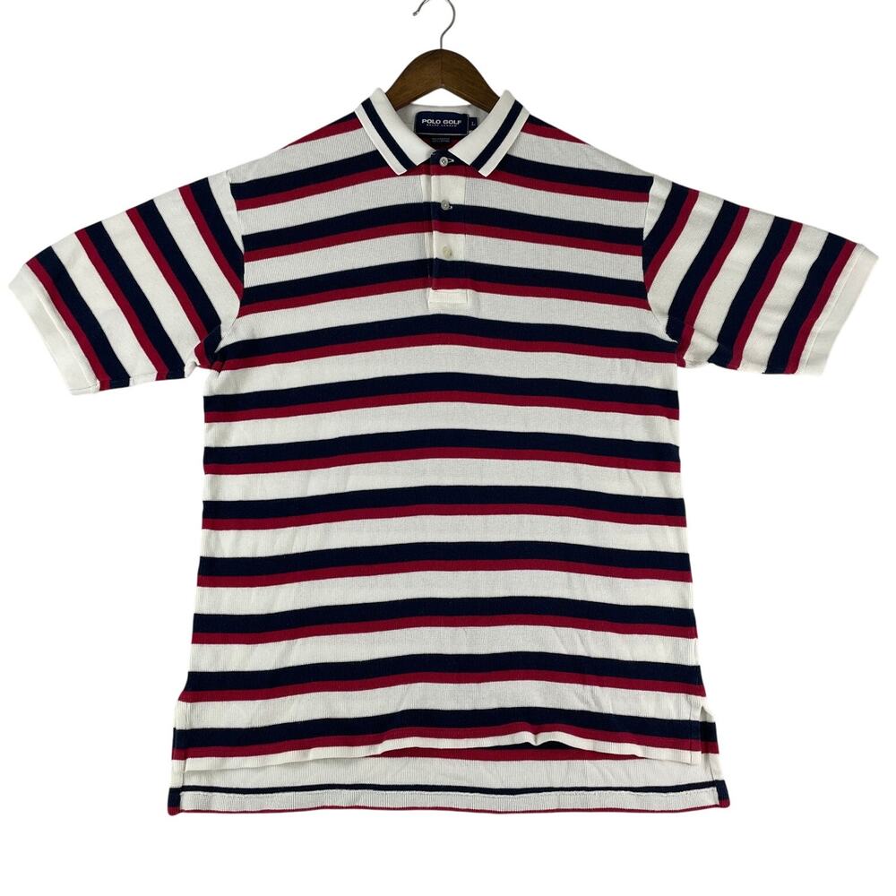 Polo by Ralph Lauren White Navy Red Striped Polo Shirt
